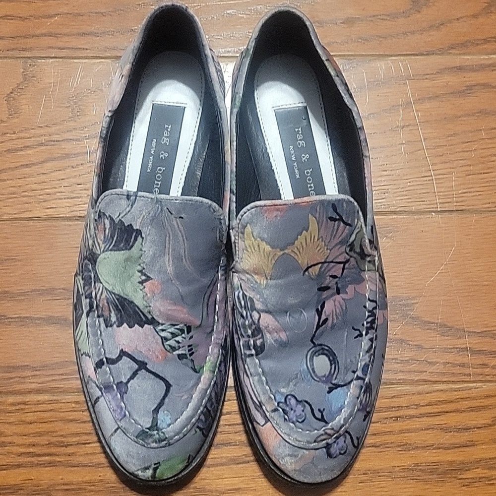 RAG & BONE Alix Convertible Velvet Loafer Floral Print